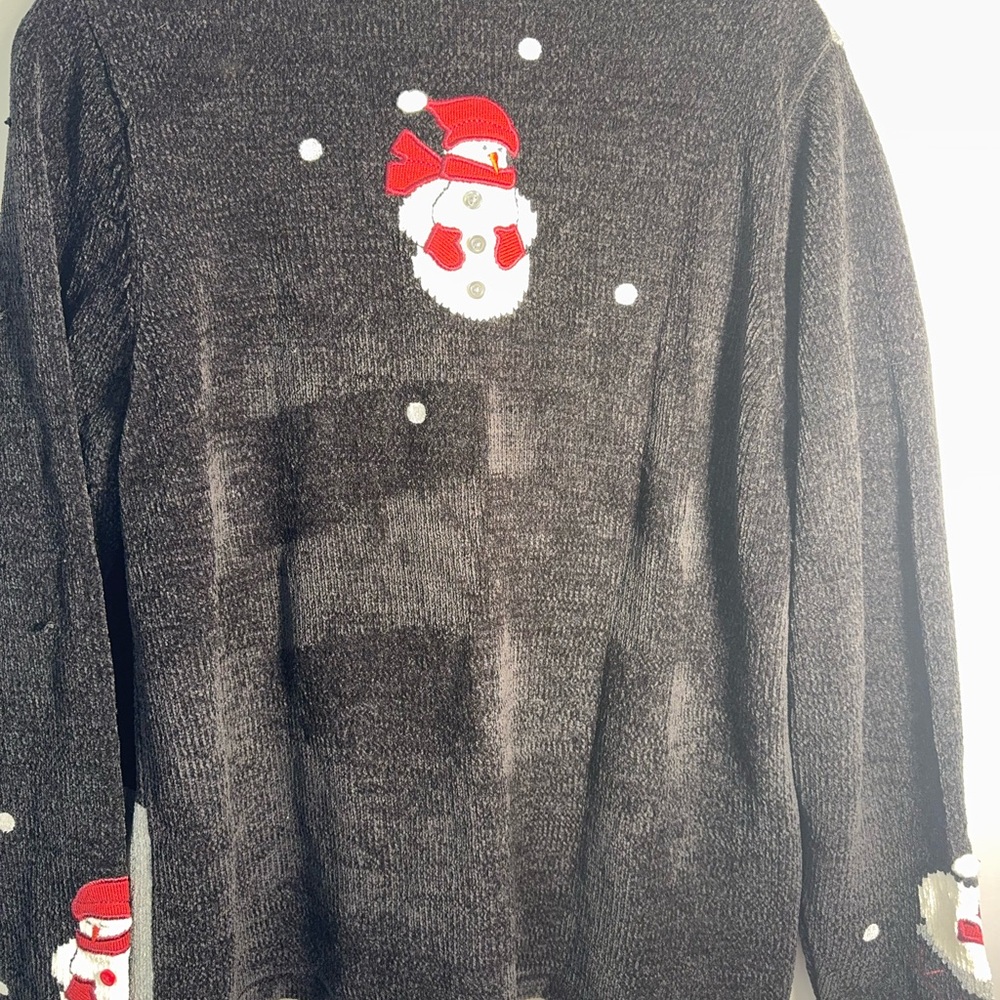 CJ Banks Christmas Snowman Sweater‎ vintage 1x - Picture 4 of 8